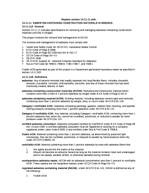 Use for the removal and management of asbestos-containing construction materials in bridges