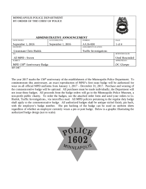 BY ORDER OF THE CHIEF OF POLICE