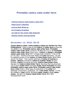 Printable costco cake order form