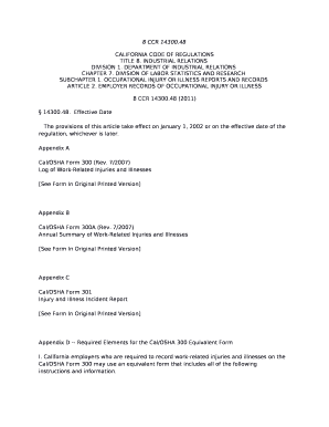 OCCUPATIONAL INJURY OR ILLNESS REPORTS AND RECORDS