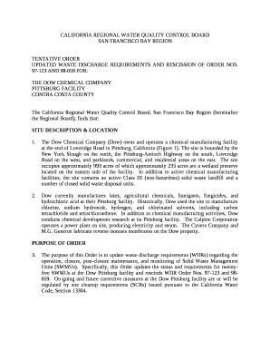 UPDATED WASTE DISCHARGE REQUIREMENTS AND RESCISSION OF ORDER NOS