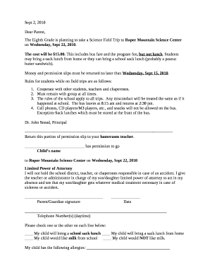 The Eighth Grade is planning to take a Science Field Trip to Roper Mountain Science Center on Wednesday, Sept 22, 2010
