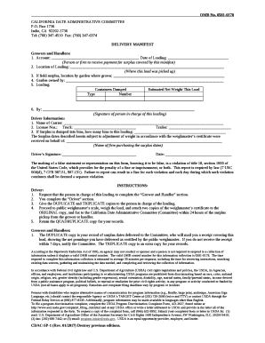CALIFORNIA DATE ADMINISTRATIVE COMMITTEE