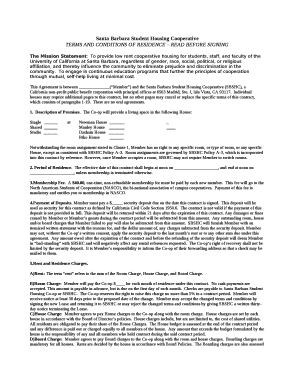 TERMS AND CONDITIONS OF RESIDENCE READ BEFORE SIGNING