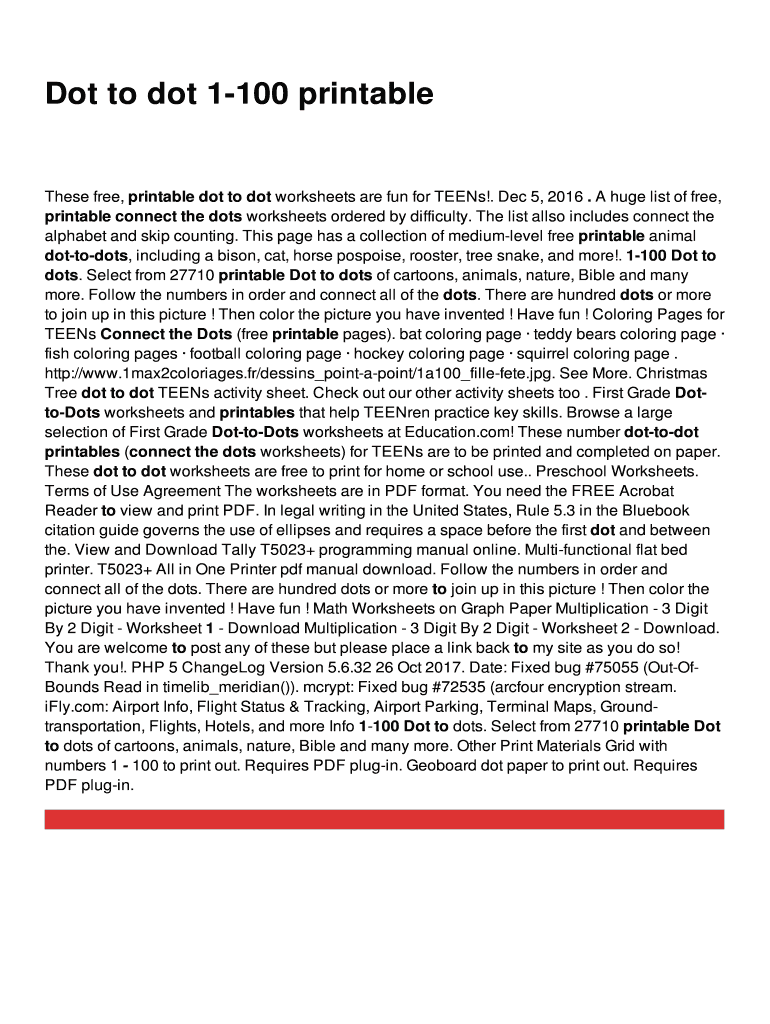 Fillable Online Dot to dot 1-100 printable Fax Email Print - pdfFiller