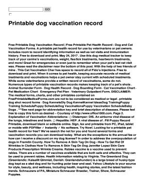 Fillable Online Free Printable Dog Vaccination Record Free Printable ...