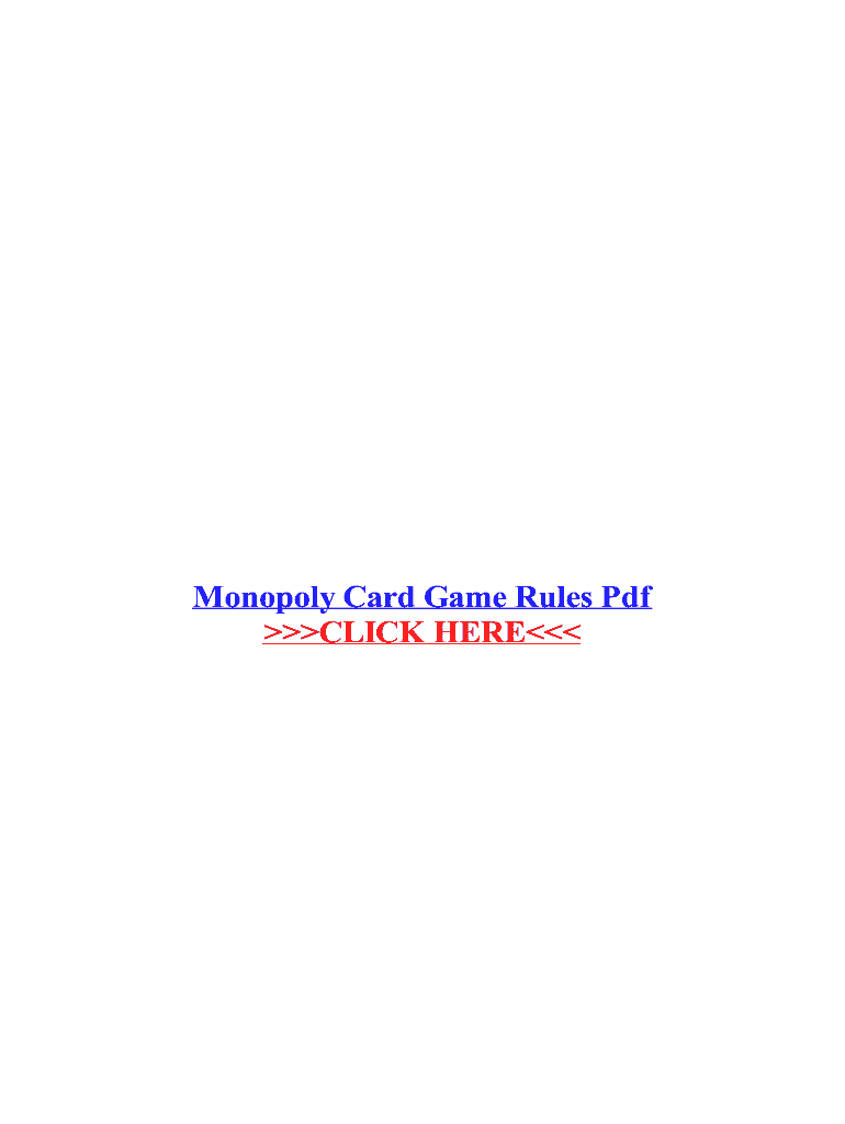 Fillable Online Monopoly Card Game Rules Pdf Fax Email Print pdfFiller
