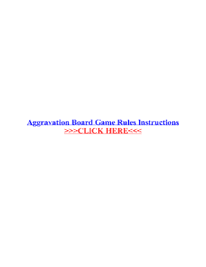Fillable Online Aggravation Board Game Rules Instructions Fax Email ...