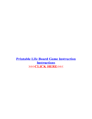 Fillable Online Printable Life Board Game Instruction Fax Email Print - pdfFiller