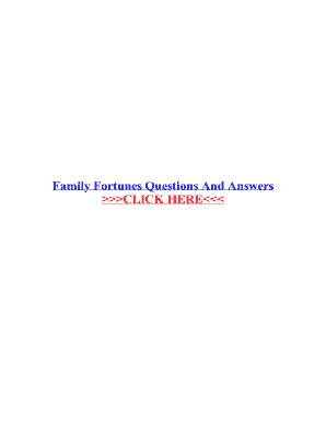 Fillable Online Family Fortunes Questions And Answers Fax Email Print ...