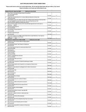 BLITZ PRE-SALE RAFFLE TICKET ORDER FORM