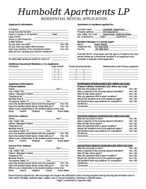 Applicants InformationApartment or residence applied for: