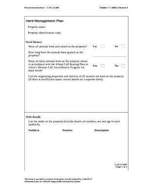 Herd Management Plan