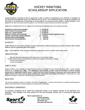 Hockey Manitoba is fortunate to have to opportunity to offer a number of scholarships to our members in recognition of their hard work and dedication both in the classroom and on the ice