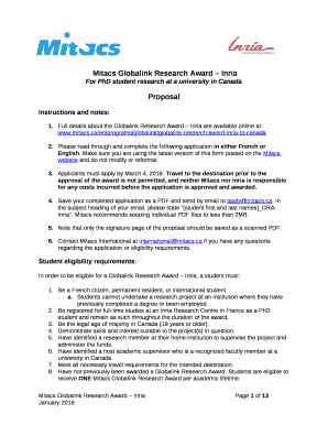 Mitacs Globalink Research Award Inria