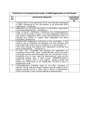 Original letter on the letterhead of the main Member addressed to MSEI requesting for the cancellation of its sub-broker SEBI registration