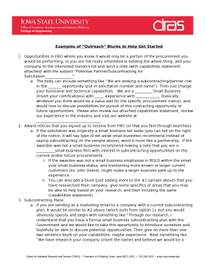 Examples of Outreach Blurbs to Help Get Started