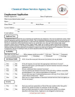 Position Applied for: Date of Application: