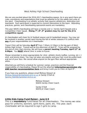 We are very excited about the 2016-2017 cheerleading season