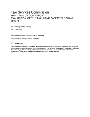 EVALUATION OF THE TAXI RANK SAFETY PROGRAM (TRSP)