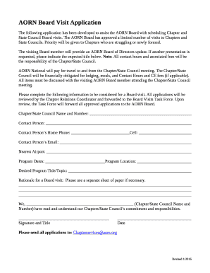 AORN Board Visit Application