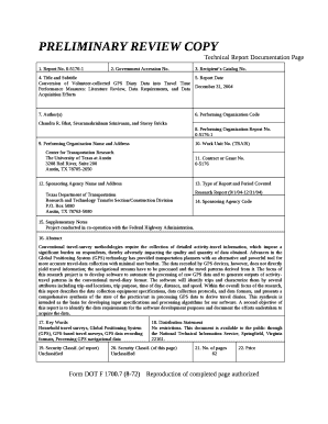 Conversion of Volunteer-collected GPS Diary Data into Travel Time Performance Measures: Literature Review, Data Requirements, and Data Acquisition Efforts