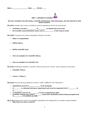 1 Explain why science is limited to natural explanations of how the world works