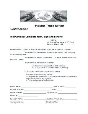 Master Truck Driver Certification