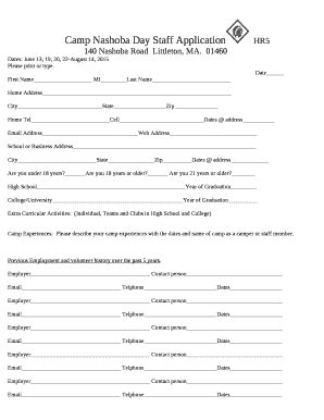Camp Nashoba Day Staff ApplicationHR5