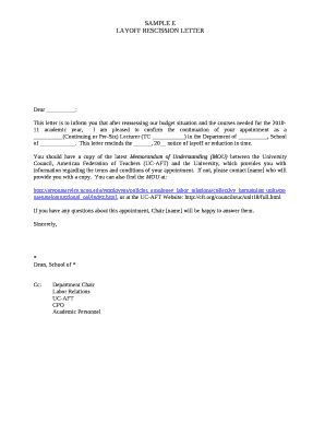 LETTER TO RESCIND