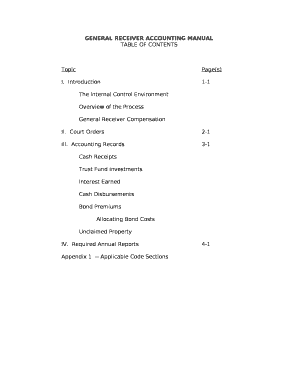 GENERAL RECEIVER ACCOUNTING MANUAL