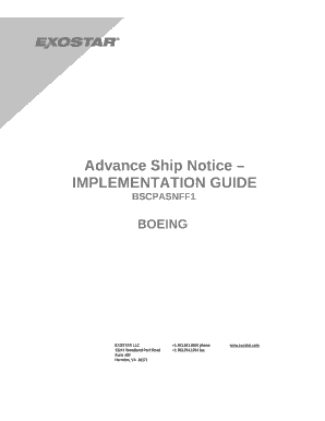 Exostar Implementation Guide for BSCP Flat File Advance Ship Notice