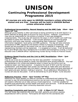 All courses are only open to UNISON members unless otherwise stated and are free