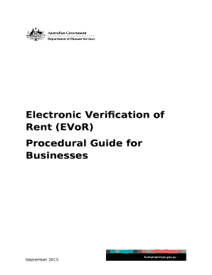 Electronic Verification of Rent (EVoR)1