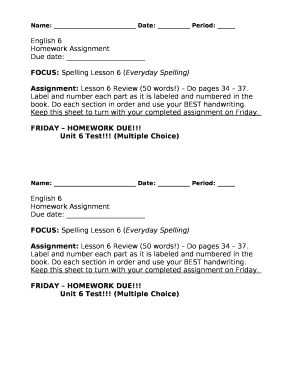 focus spelling lesson 6 everyday spelling doc template assignment due date template