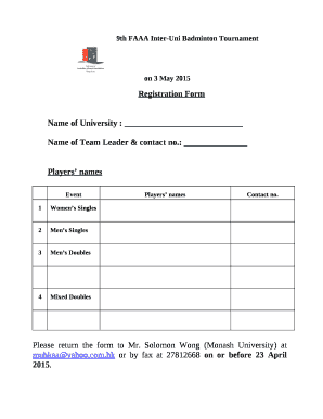 9th FAAA Inter-Uni Badminton Tournament