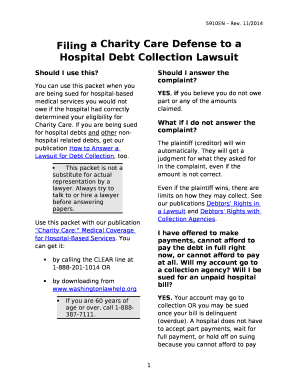 Filing a Charity Care Defense to a Hospital Debt Collection Lawsuit