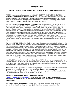 GUIDE TO NEW YORK STATE DOH M/WBE RFA/RFP REQUIRED FORMS