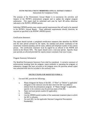 POTW PRETREATMENT MODIFIED ANNUAL REPORT FORMAT