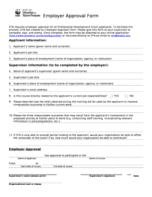Employer Approval Form