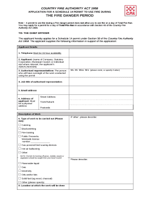 Note A permit to use fire during a Fire danger period does not allow you to use fire on a day of Total Fire Ban