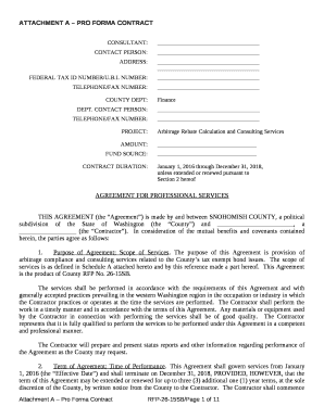 ATTACHMENT A PRO FORMA CONTRACT