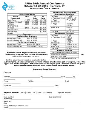 Advertise in the Registration Brochure and Conference Programs and receive 10% off each ad