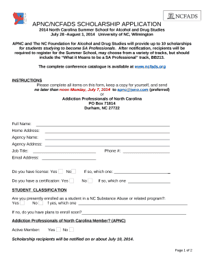 2014 North Carolina Summer School for Alcohol and Drug Studies