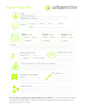 babysitter checklist pdf edit fill out print download online names for babysitting services