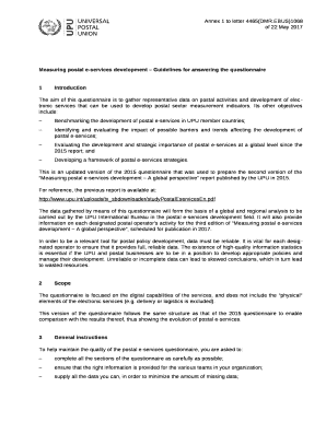 Measuring postal e-services development Guidelines for answering the questionnaire