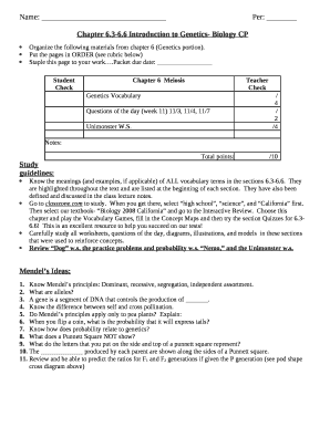 6 Introduction to Genetics- Biology CP
