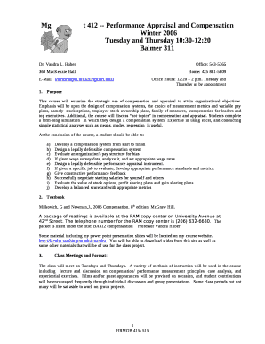 Mgt 412 -- Performance Appraisal and Compensation