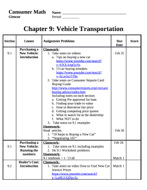 Chapter 9: Vehicle Transportation
