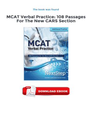 Fillable Online MCAT Verbal Practice: 108 Passages Fax Email Print - pdfFiller